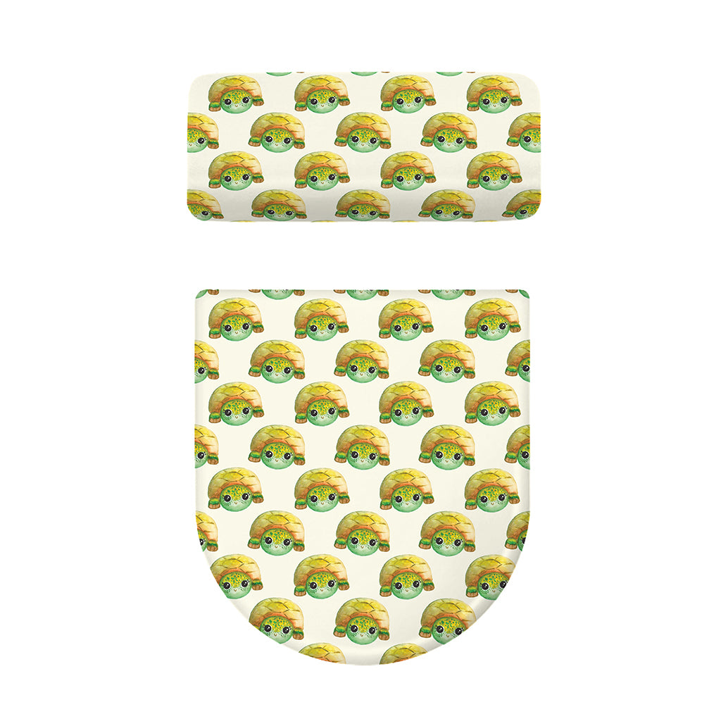 Watercolor Turtle Pattern Print Toilet Lid And Tank Cover Set