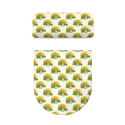 Watercolor Turtle Pattern Print Toilet Lid And Tank Cover Set