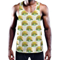 Watercolor Turtle Pattern Print Men's Workout Tank Top
