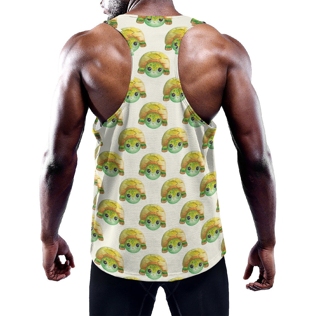 Watercolor Turtle Pattern Print Training Tank Top