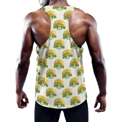 Watercolor Turtle Pattern Print Training Tank Top