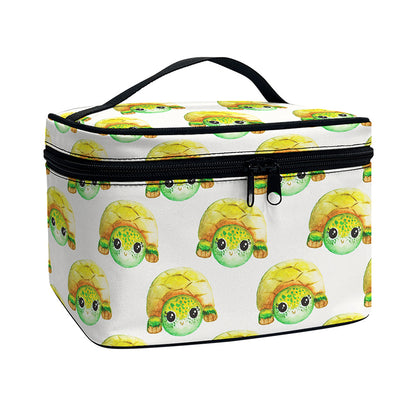Watercolor Turtle Pattern Print Travel Makeup Bag