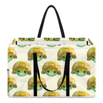 Watercolor Turtle Pattern Print Utility Tote Bag