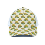 Watercolor Turtle Pattern Print White Mesh Trucker Cap