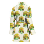 Watercolor Turtle Pattern Print Women's Bathrobe