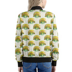 Watercolor Turtle Pattern Print Women's Bomber Jacket