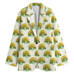 Watercolor Turtle Pattern Print Women's Cotton Blazer