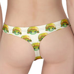 Watercolor Turtle Pattern Print Women's Thong