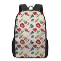 Watercolor Vegan Pattern Print 17 Inch Backpack