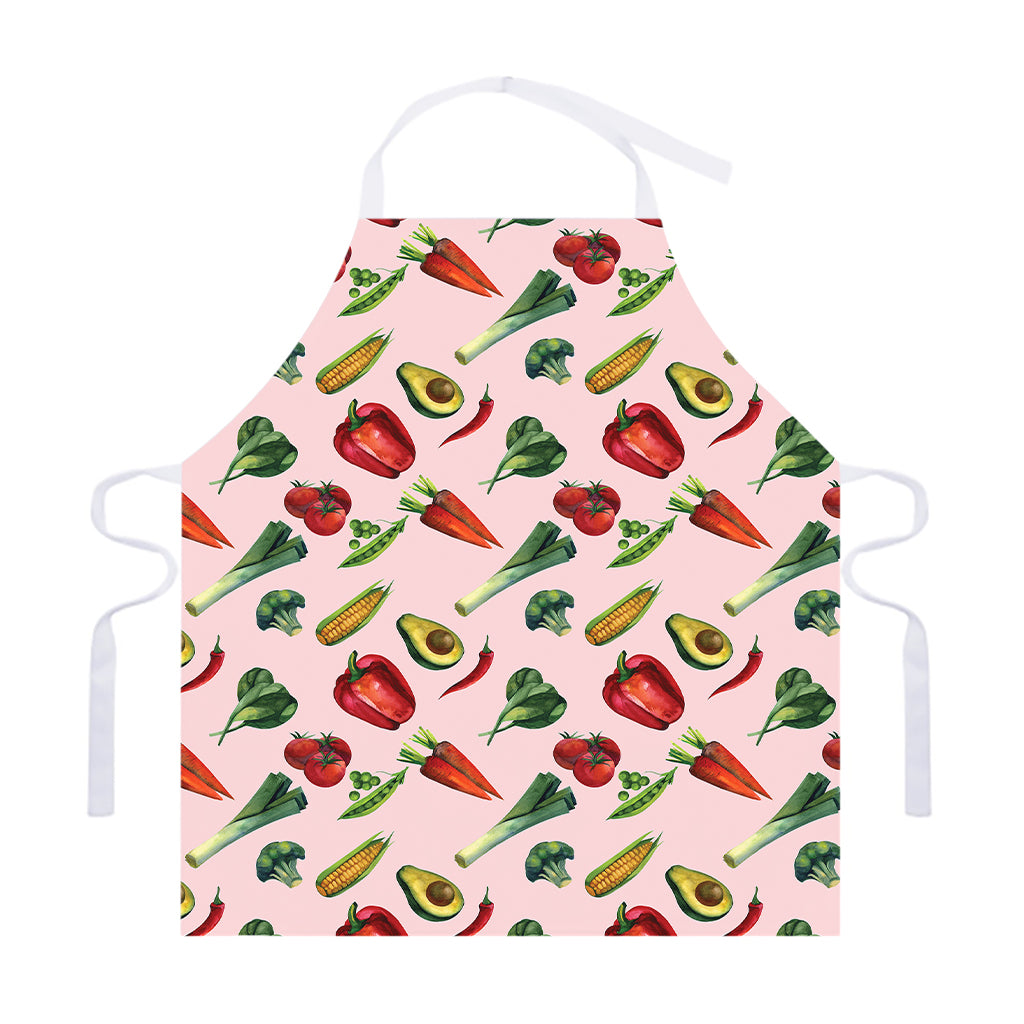 Watercolor Vegan Pattern Print Adjustable Apron