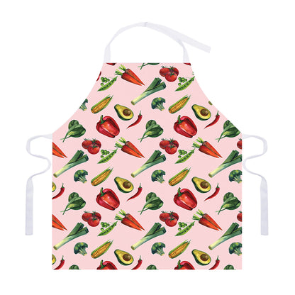 Watercolor Vegan Pattern Print Adjustable Apron