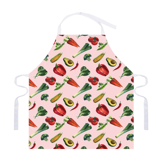Watercolor Vegan Pattern Print Adjustable Apron