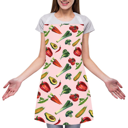 Watercolor Vegan Pattern Print Adjustable Apron