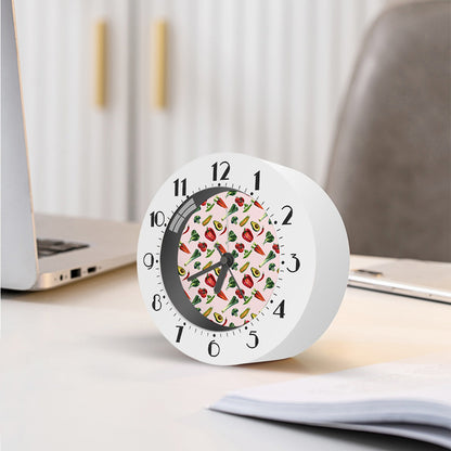 Watercolor Vegan Pattern Print Alarm Clock