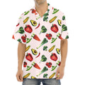 Watercolor Vegan Pattern Print Aloha Shirt