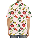 Watercolor Vegan Pattern Print Aloha Shirt