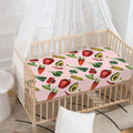Watercolor Vegan Pattern Print Baby Crib Sheet