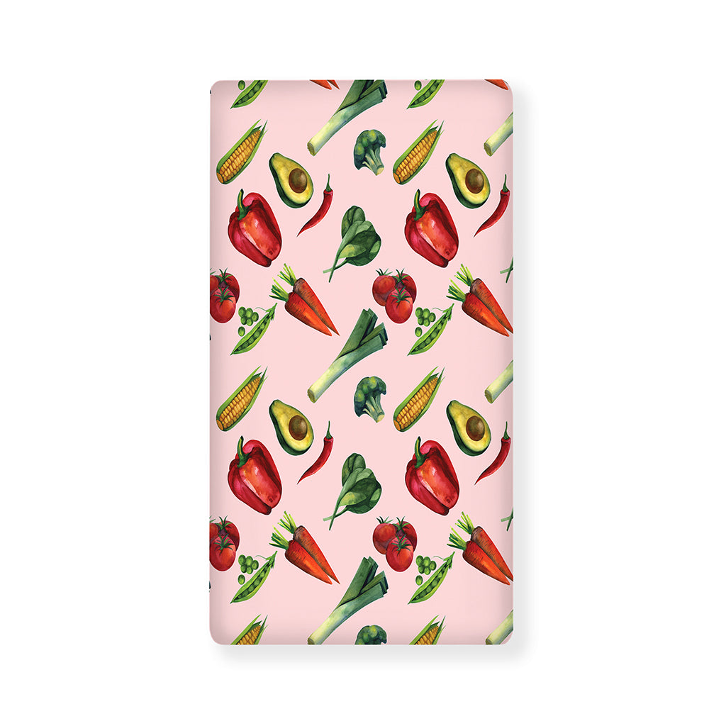 Watercolor Vegan Pattern Print Baby Crib Sheet