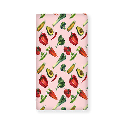 Watercolor Vegan Pattern Print Baby Crib Sheet