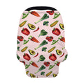 Watercolor Vegan Pattern Print Baby Seat Cover