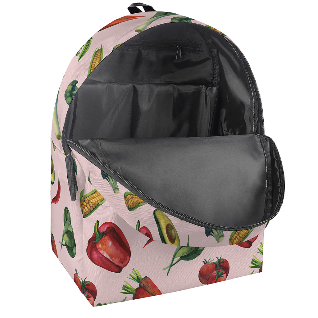 Watercolor Vegan Pattern Print Backpack