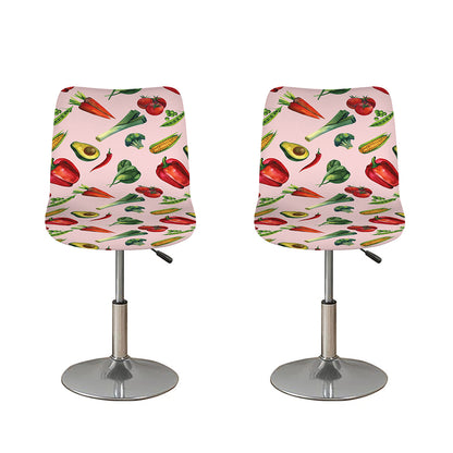 Watercolor Vegan Pattern Print Bar Stool Covers