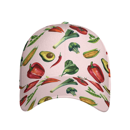 Watercolor Vegan Pattern Print Baseball Cap