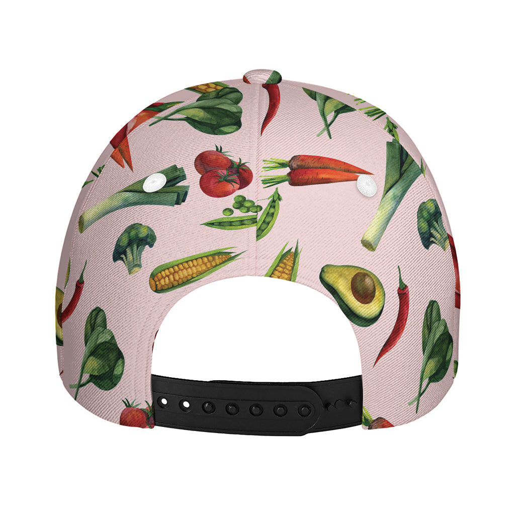 Watercolor Vegan Pattern Print Baseball Cap
