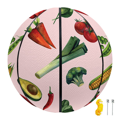 Watercolor Vegan Pattern Print Basketball