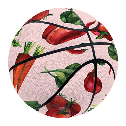 Watercolor Vegan Pattern Print Basketball