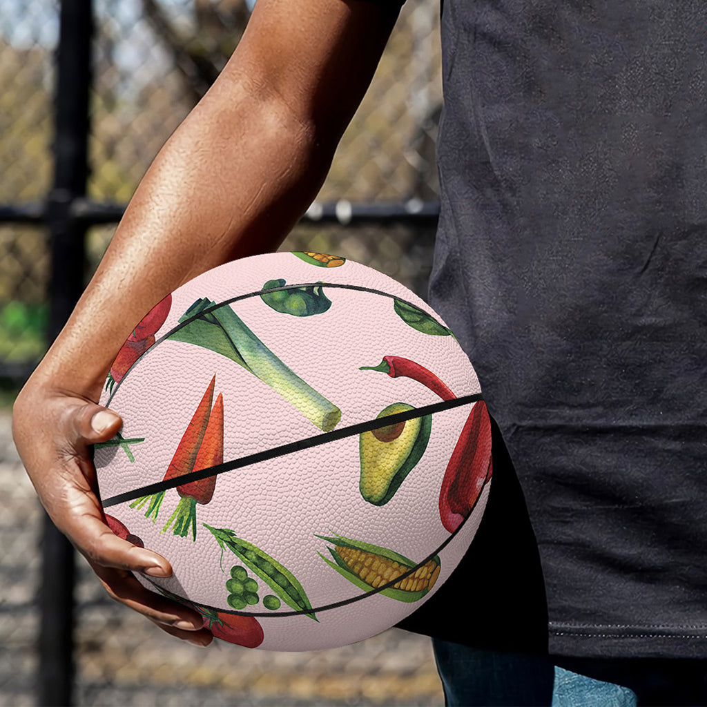 Watercolor Vegan Pattern Print Basketball