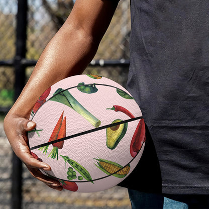 Watercolor Vegan Pattern Print Basketball