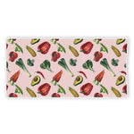 Watercolor Vegan Pattern Print Beach Towel