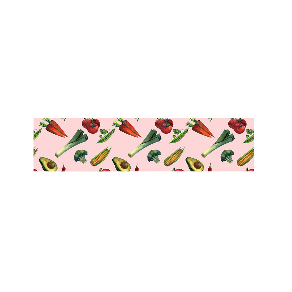 Watercolor Vegan Pattern Print Bed Runner