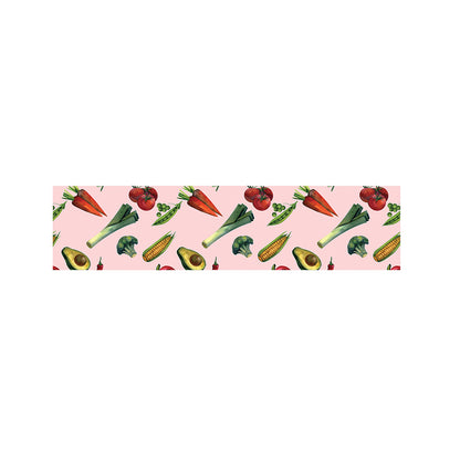 Watercolor Vegan Pattern Print Bed Runner