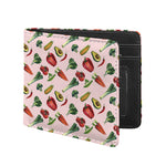 Watercolor Vegan Pattern Print Bifold Wallet