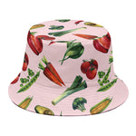 Watercolor Vegan Pattern Print Bucket Hat