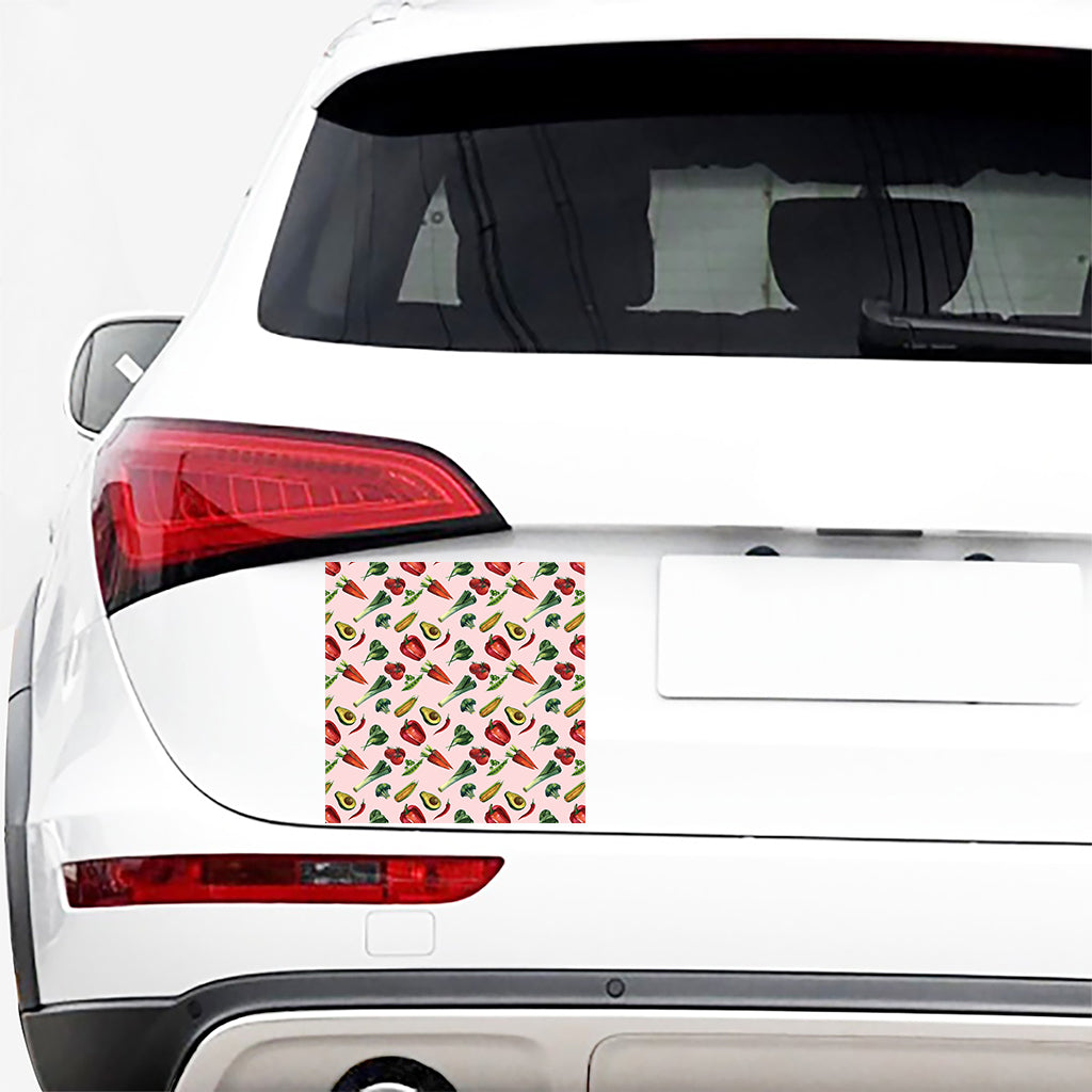 Watercolor Vegan Pattern Print Car Sticker