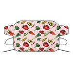 Watercolor Vegan Pattern Print Car Windshield Snow Cover