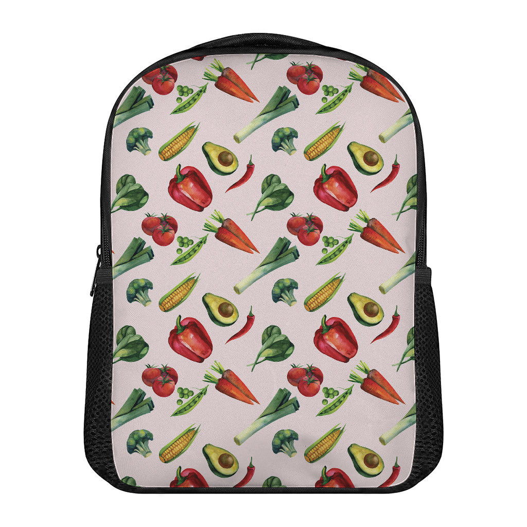 Watercolor Vegan Pattern Print Casual Backpack