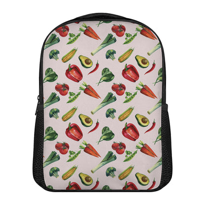 Watercolor Vegan Pattern Print Casual Backpack