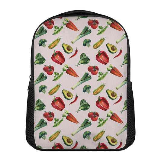 Watercolor Vegan Pattern Print Casual Backpack