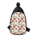 Watercolor Vegan Pattern Print Sling Bag