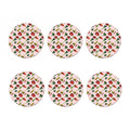 Watercolor Vegan Pattern Print Coaster Set