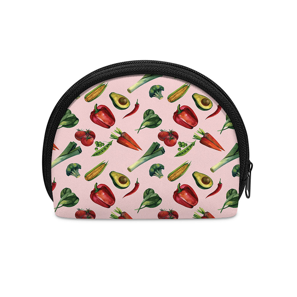 Watercolor Vegan Pattern Print Coin Purse