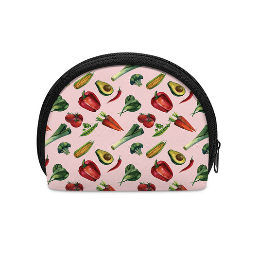 Watercolor Vegan Pattern Print Coin Purse