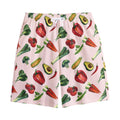Watercolor Vegan Pattern Print Cotton Shorts