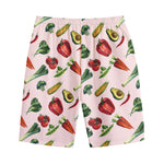 Watercolor Vegan Pattern Print Cotton Shorts
