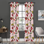 Watercolor Vegan Pattern Print Curtain