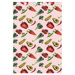 Watercolor Vegan Pattern Print Curtain